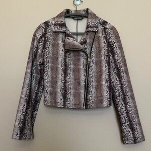 Shein, Ultra Soft, Lightweight, Animal Print, Zip Up Moto Jacket